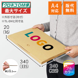 【ロゴ印刷・フルカラー】厚さ2cm・テープレスケース（クロネコDM便最大・A4サイズ）