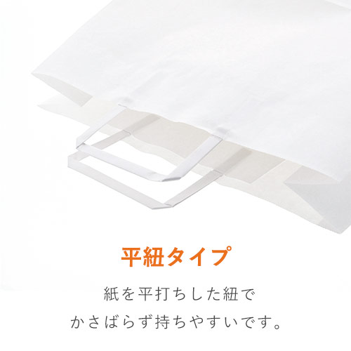 手提げ紙袋（白・平紐・幅220×マチ130×高さ255mm）