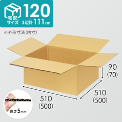 紙もの 昭和レトロ ダンボール120サイズ① 宅配120サイズ】ダンボール箱（500×200×450mm）5mm A/F K5×K5