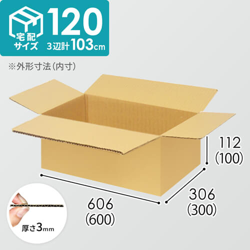 【宅配120サイズ】ダンボール箱（600×300×100mm）3mm B/F C5×C5