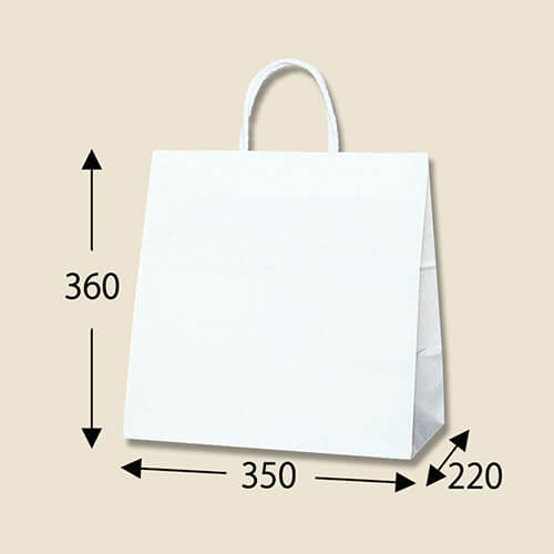 手提げ紙袋（白・口折丸紐・幅350×マチ220×高さ360mm）
