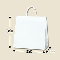 手提げ紙袋（白・口折丸紐・幅350×マチ220×高さ360mm）