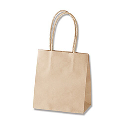 手提げ紙袋（茶・口折丸紐・幅150×マチ80×高さ165mm）