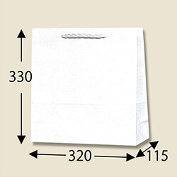 手提げ紙袋（白・口折PP紐・幅320×マチ115×高さ330mm）
