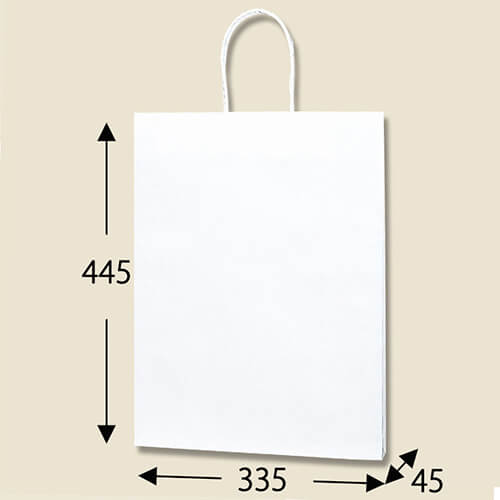 手提げ紙袋（白・口折丸紐・幅335×マチ45×高さ445mm）
