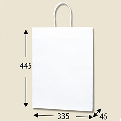手提げ紙袋（白・口折丸紐・幅335×マチ45×高さ445mm）
