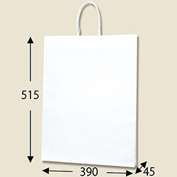 手提げ紙袋（白・口折丸紐・幅390×マチ45×高さ515mm）