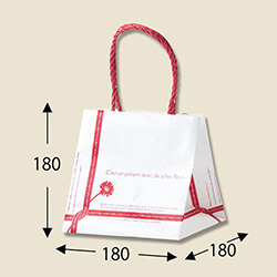 手提げ紙袋（ルパン　白・口折丸紐・幅180×マチ180×高さ180mm）