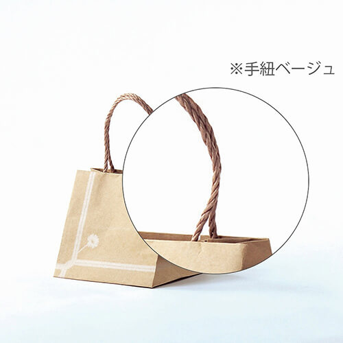 手提げ紙袋（ルパン　茶・口折丸紐・幅180×マチ180×高さ180mm）