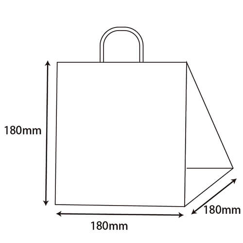 手提げ紙袋（口折丸紐・白・幅180×マチ180×高180mm)