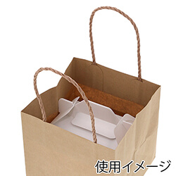 手提げ紙袋（茶・口折丸紐・幅180×マチ180×高さ180mm）