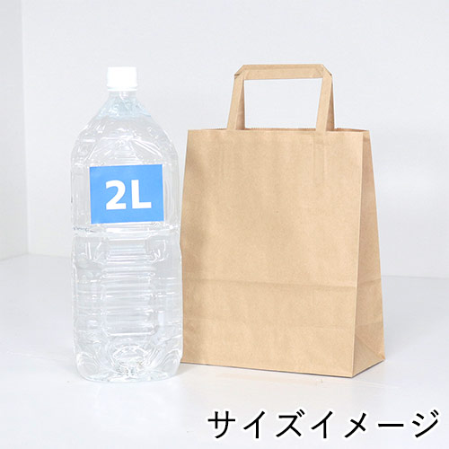 手提げ紙袋（茶・平紐・幅200×マチ90×高さ240mm）