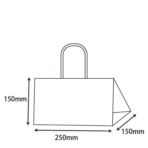 手提げ紙袋（口折丸紐・白・幅250×マチ150×高150mm)