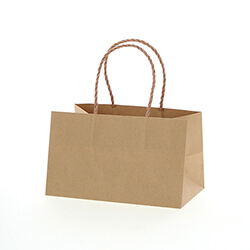 手提げ紙袋（茶・口折丸紐・幅250×マチ150×高さ150mm）