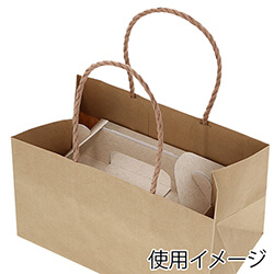 手提げ紙袋（茶・口折丸紐・幅250×マチ150×高さ150mm）