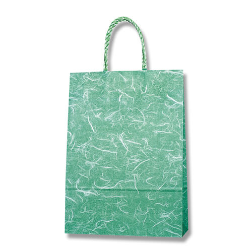 手提げ紙袋（雲竜　緑・口折丸紐・幅260×マチ100×高さ360mm）