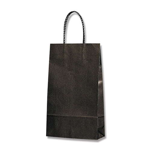 手提げ紙袋（黒・口折丸紐・幅210×マチ80×高さ350mm）