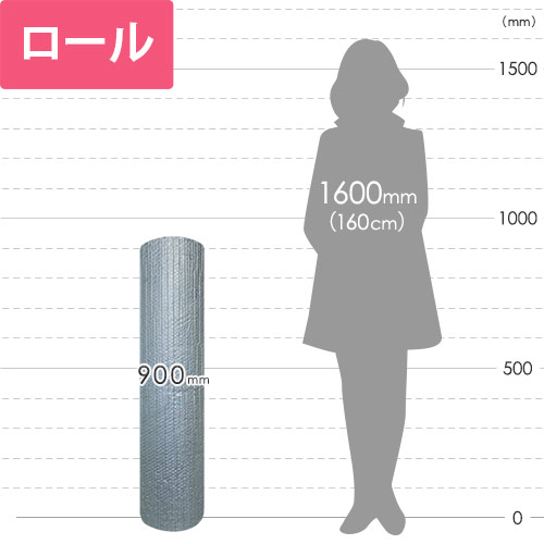 プチプチ ロール アルミタイプ（幅900mm×10m巻・d40Lアルミ蒸着
