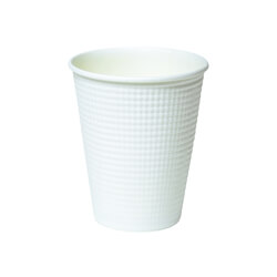 断熱 エンボス 紙コップ 白ムジ 8オンス・260ml width=