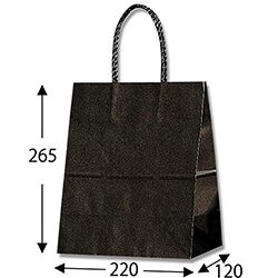 手提げ紙袋（黒・口折丸紐・幅220×マチ120×高さ265mm）