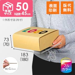 【ロゴ印刷・フルカラー・表面印刷】フリーBOX（底面18cm角・深さ7cm）