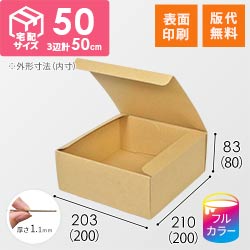 【ロゴ印刷・フルカラー・表面印刷】フリーBOX（底面20cm角・深さ8cm）