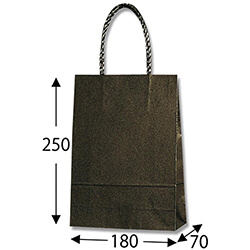 手提げ紙袋（黒・口折丸紐・幅180×マチ70×高さ250mm）