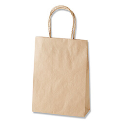 手提げ紙袋（茶・口折丸紐・幅180×マチ70×高さ250mm）
