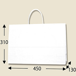 手提げ紙袋（白・口折丸紐・幅450×マチ130×高さ310mm）
