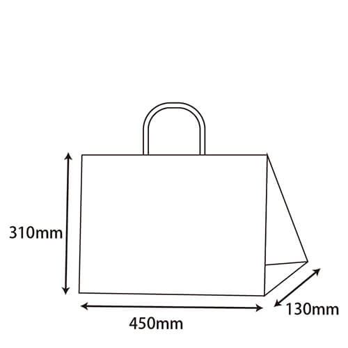 手提げ紙袋（茶・口折丸紐・幅450×マチ130×高さ310mm）