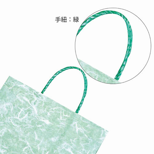 手提げ紙袋（雲竜　緑・口折丸紐・幅320×マチ115×高さ450mm）