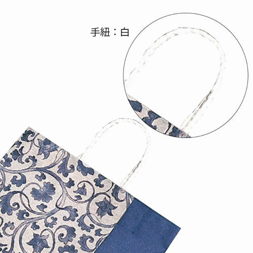 手提げ紙袋（藍染・口折丸紐・幅320×マチ115×高さ450mm）