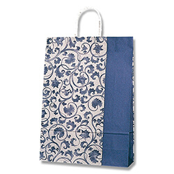 手提げ紙袋（藍染・口折丸紐・幅320×マチ115×高さ450mm）
