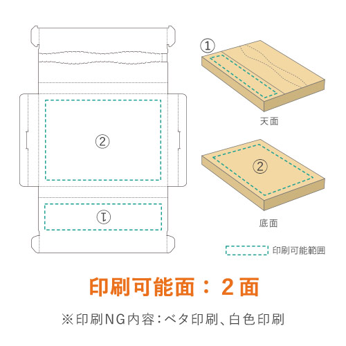 【印刷サンプル】【ロゴ印刷・フルカラー】厚さ3cm・テープレスケース（白・クリックポスト最大・A4サイズ）