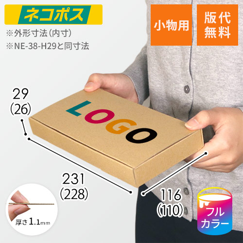 【印刷サンプル】【ロゴ印刷・フルカラー】厚さ3cm・N式ケース（ネコポス最小）