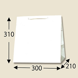 手提げ紙袋（白・口折PP紐・幅300×マチ210×高さ310mm）