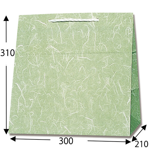 手提げ紙袋（雲竜　緑・口折PP紐・幅300×マチ210×高さ310mm）