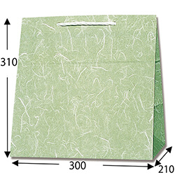 手提げ紙袋（雲竜　緑・口折PP紐・幅300×マチ210×高さ310mm）