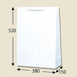 手提げ紙袋（白・口折PP紐・幅380×マチ150×高さ520mm）