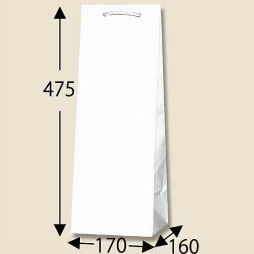 手提げ紙袋（白・口折PP紐・幅170×マチ160×高さ475mm）