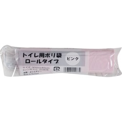 IRL トイレ用ポリ袋ロールタイプ　（サニタリー袋）　ピンク　1本（20枚巻）