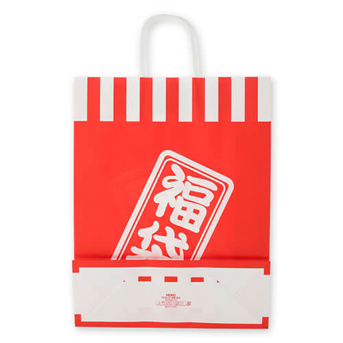 手提げ紙袋（福袋　紅白・丸紐・幅320×マチ115×高さ410mm）
