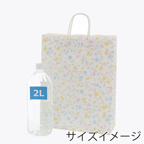 手提げ紙袋（ペールフラワー・丸紐・幅320×マチ115×高さ410mm）
