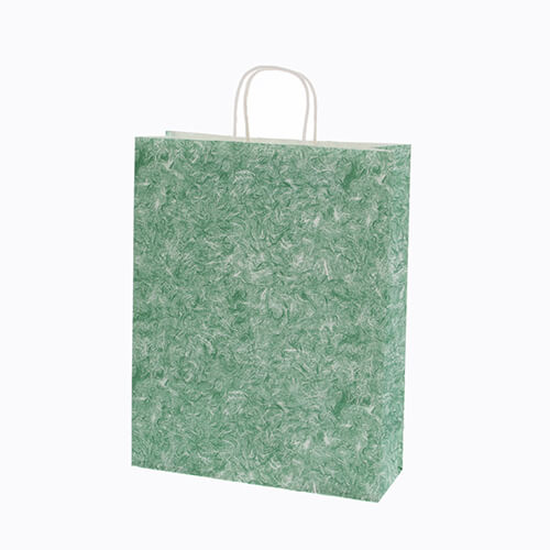 手提げ紙袋（雲竜緑・丸紐・幅320×マチ115×高さ410mm）