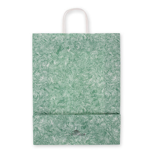 手提げ紙袋（雲竜緑・丸紐・幅320×マチ115×高さ410mm）