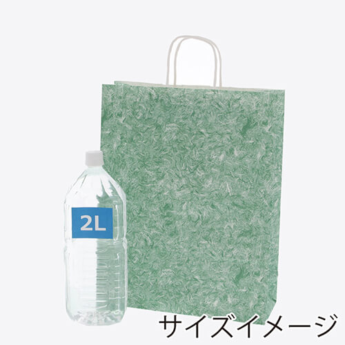 手提げ紙袋（雲竜緑・丸紐・幅320×マチ115×高さ410mm）
