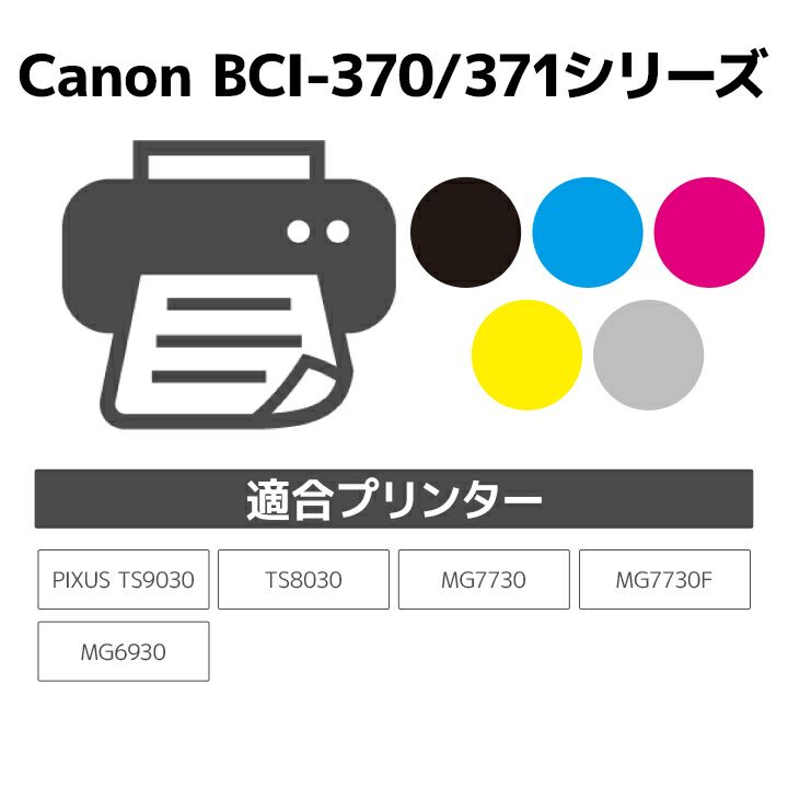 キヤノン Canon BCI-371XL+370XL/6MP 6色セット 互換 リサイクルインクカートリッジ