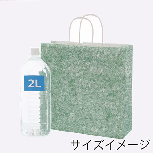 手提げ紙袋（雲竜緑・丸紐・幅320×マチ115×高さ310mm）