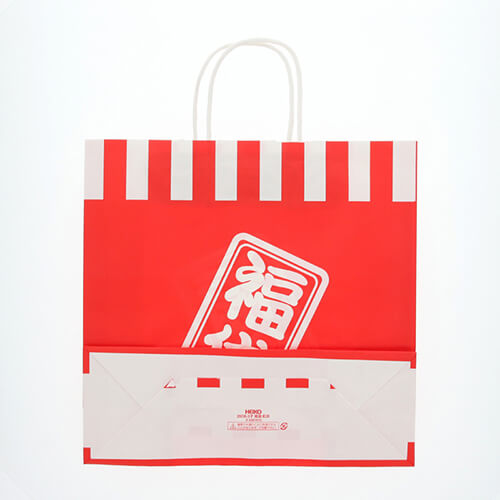 手提げ紙袋（福袋　紅白・丸紐・幅320×マチ115×高さ310mm）