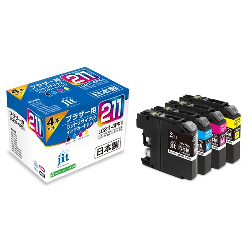 ブラザー brother LC211-4PK 4色セット 互換 リサイクルインクカートリッジ